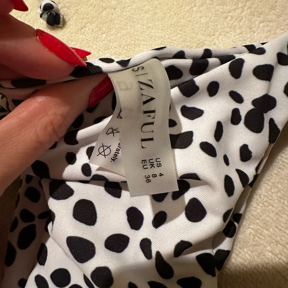 NWT Zaful Dalmatian Polka Dot Strappy Bikini Small - Picture 4 of 4